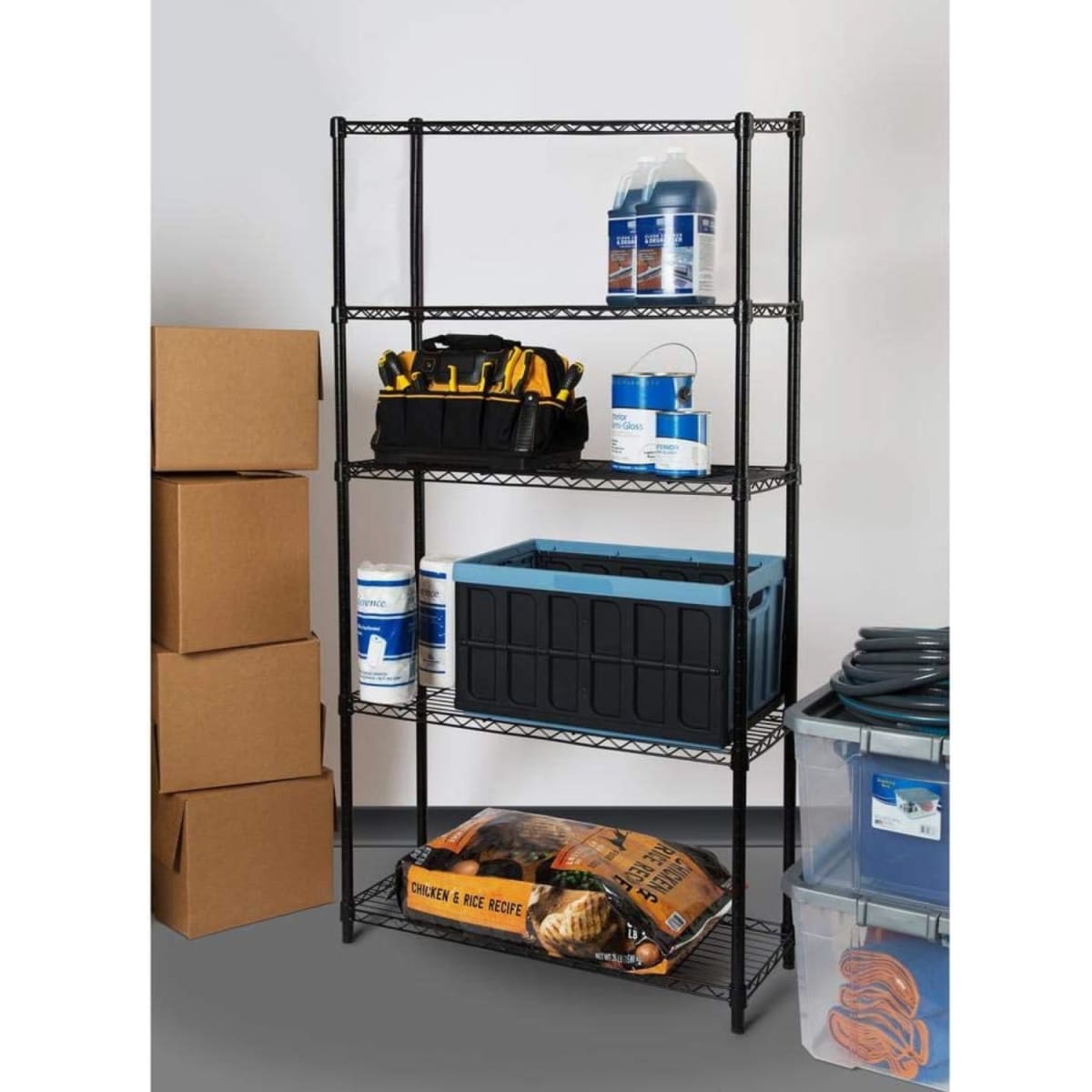 Estante 75x35x150 cm. Acero Pintado Negro 5 bandejas Cap. 150 kg.7