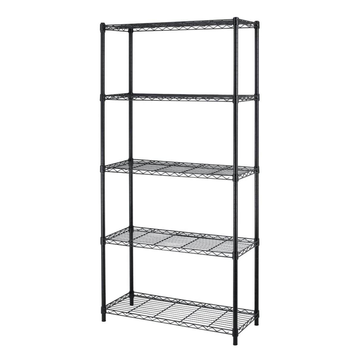 Estante 75x35x150 cm. Acero Pintado Negro 5 bandejas Cap. 150 kg.2