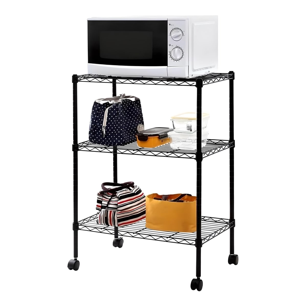 Carro Organizador 3 niveles 60x35x81 cm. Acero Negro1