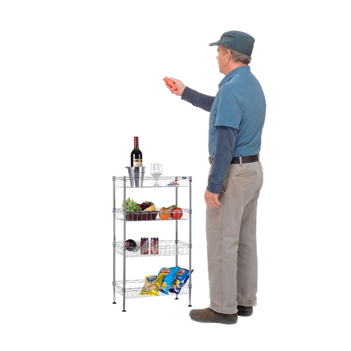 Estante 45x25x80 cm. Acero Cromado. Capacidad 120 kg.3