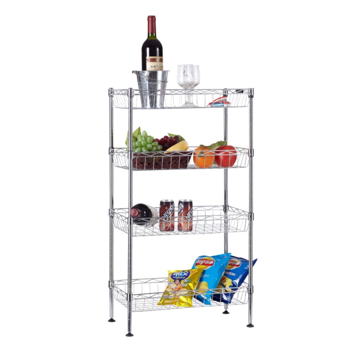 Estante 45x25x80 cm. Acero Cromado. Capacidad 120 kg.1