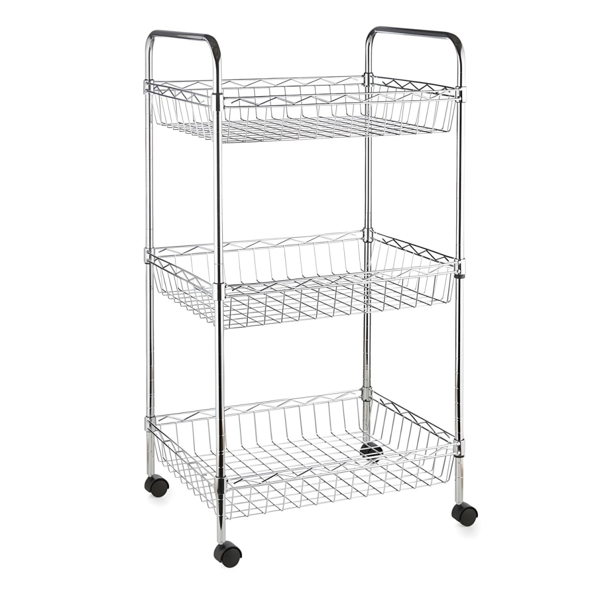 Carro Multiuso 45x35x85 cm Acero Cromado 3 Canastos. Cap. 120 kg2