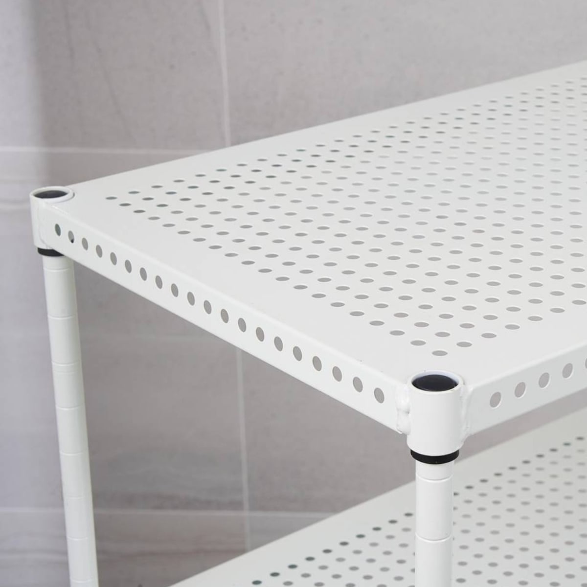 Estante Acero Perforado 4 Bandejas. Blanco 60x30x90 cm. Cap. 200 kg.3