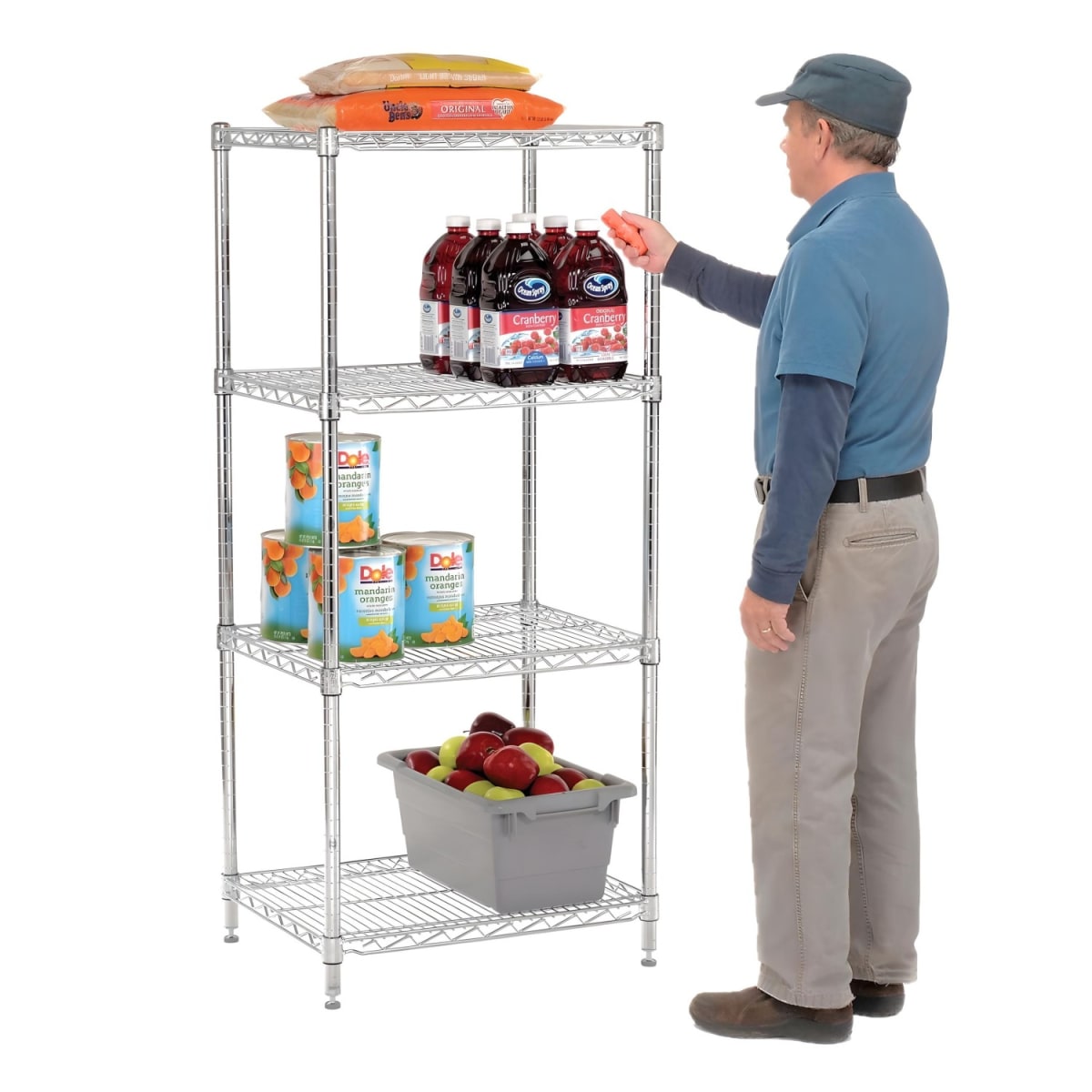 Estante 60x45x150 cm. Cromado 4 Bandejas Capacidad 800 kg.1