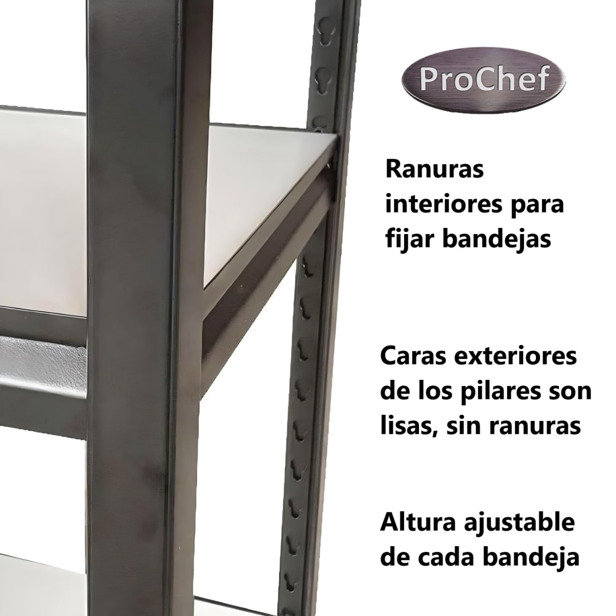 Estante Acero Sin Ranuras 90x45x180 cm. 1350 Kg.9