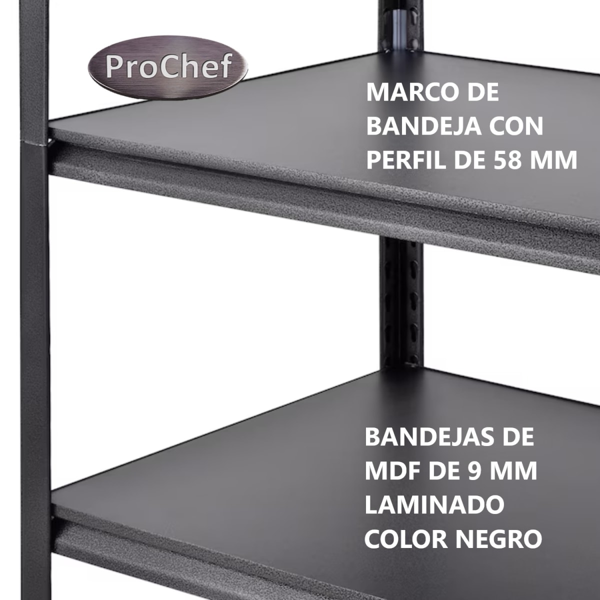Estante Acero Sin Ranuras 90x45x180 cm. 1350 Kg.7