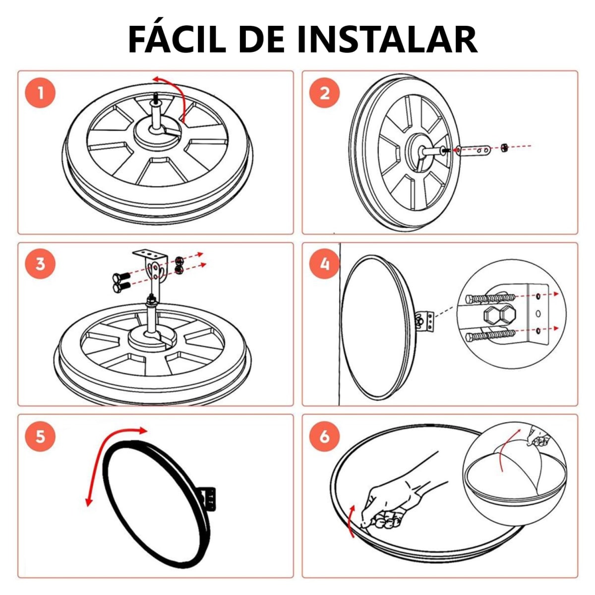Espejo ProChef 80 Cms. Curvo Convexo para Muro5