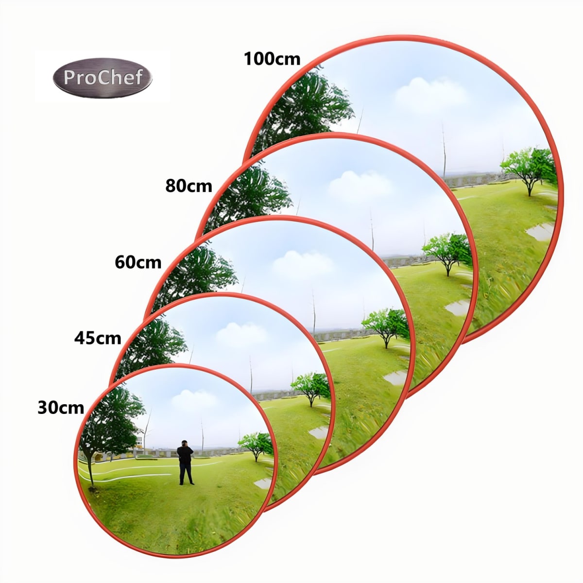 Espejo ProChef 30 Cm. Curvo Convexo para Muro7