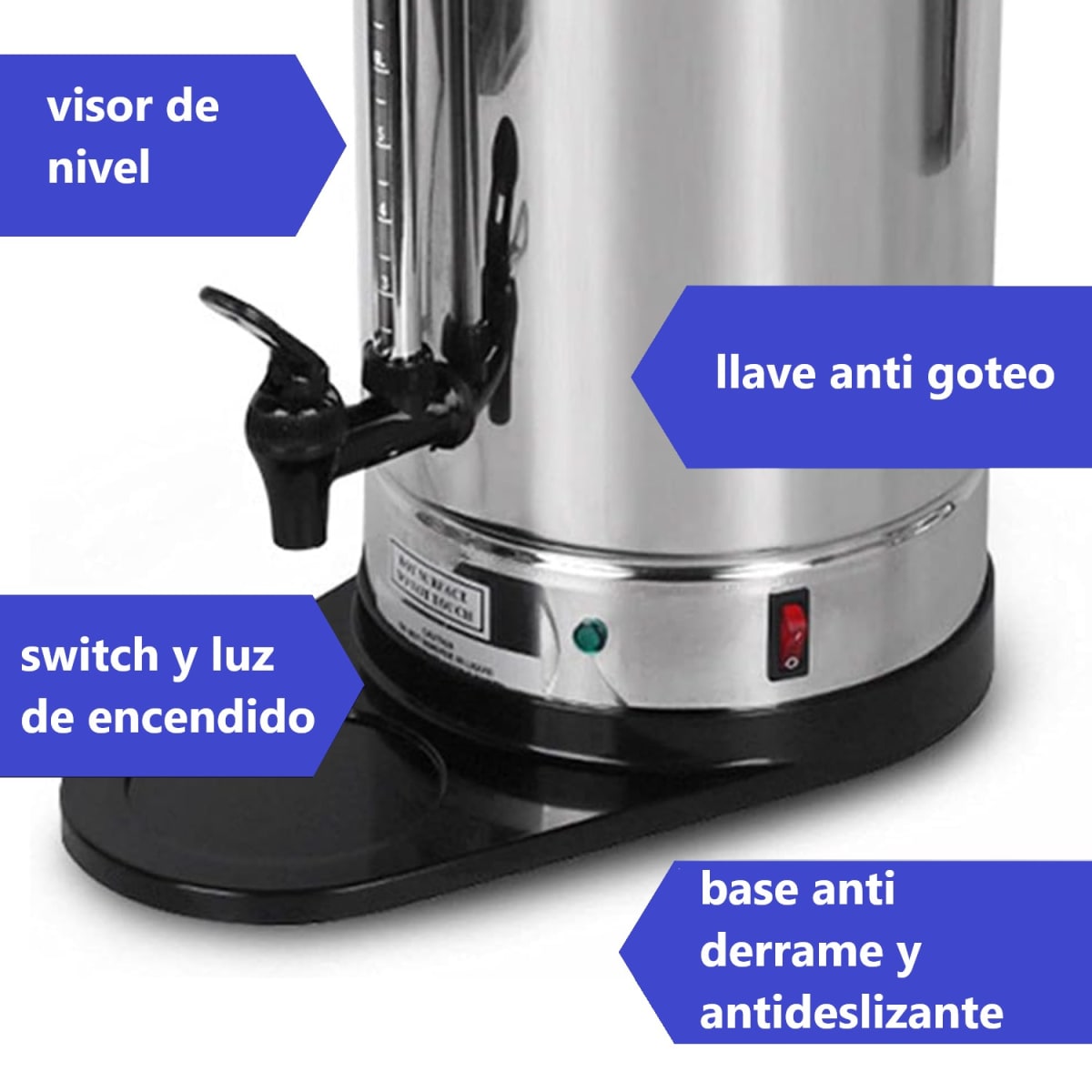 Percolador de Cafe 6 Litros Mantenedor Acero Inox.4