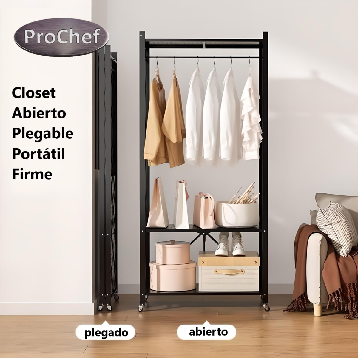 Closet Abierto Plegable de Acero 158x71x32 cm.6