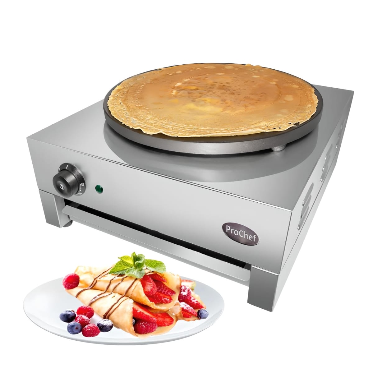 Crepera Eléctrica Industrial 40 cm. Acero Inoxidable | ProChef
