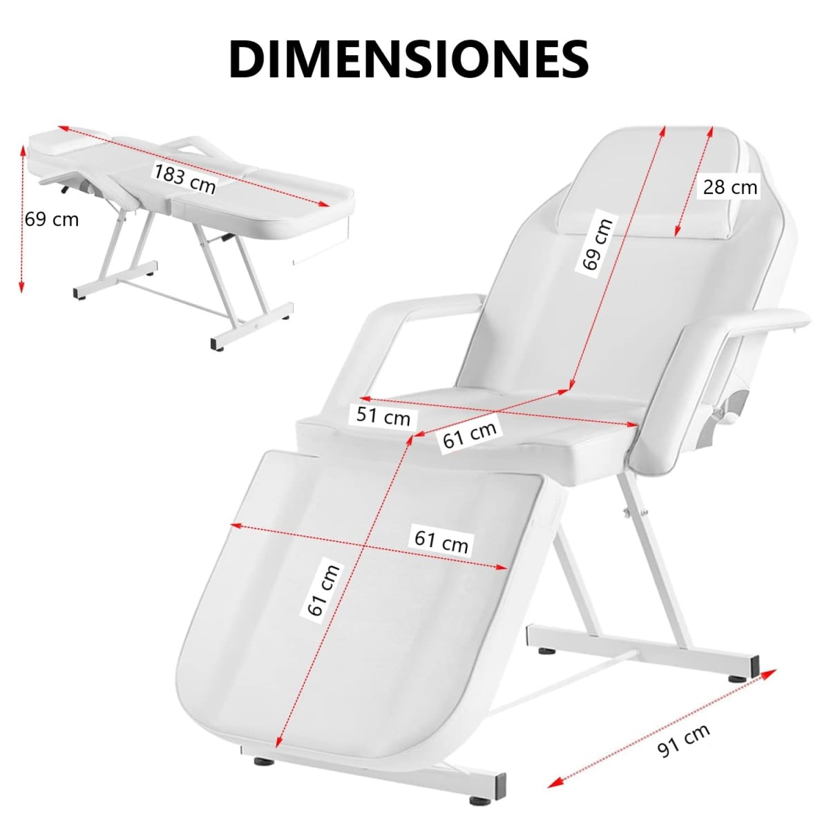 Camilla de Masaje Reclinable con Piso Giratorio7