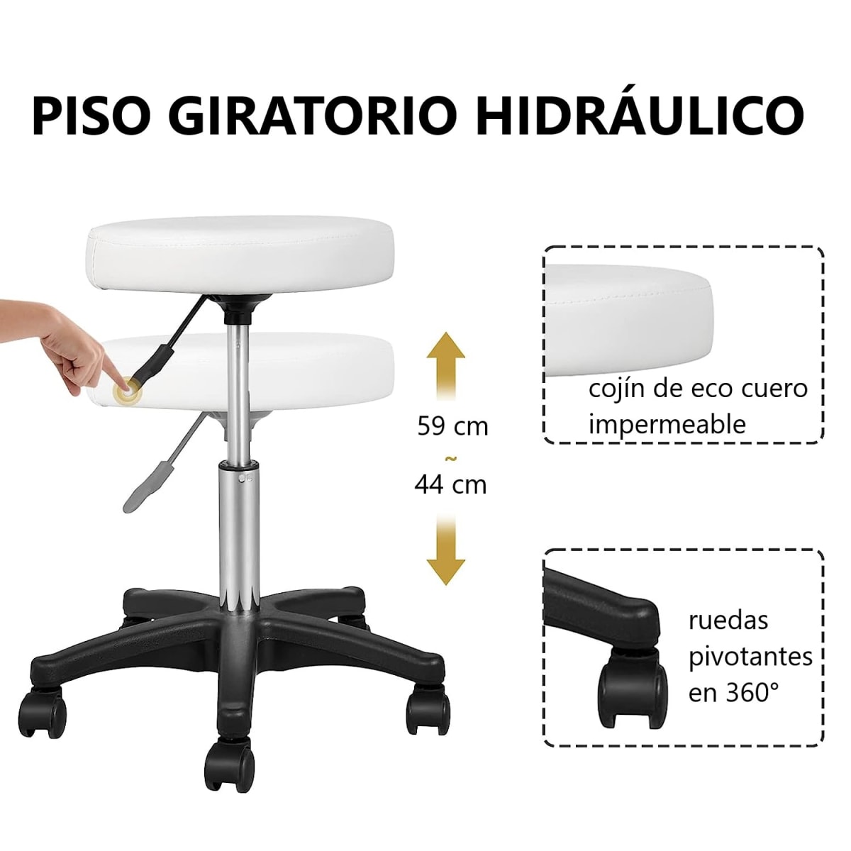 Camilla de Masaje Reclinable con Piso Giratorio9