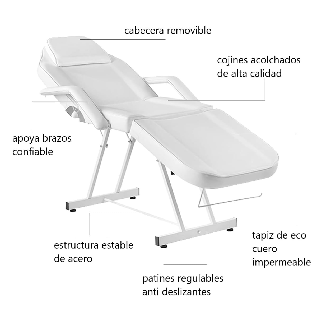 Camilla de Masaje Reclinable con Piso Giratorio4