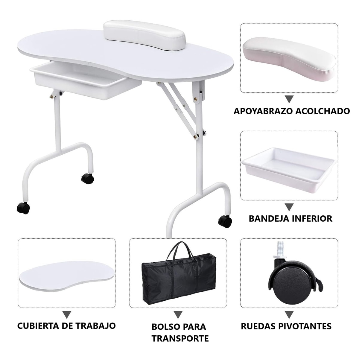 Mesa de Manicure Plegable Portatil3