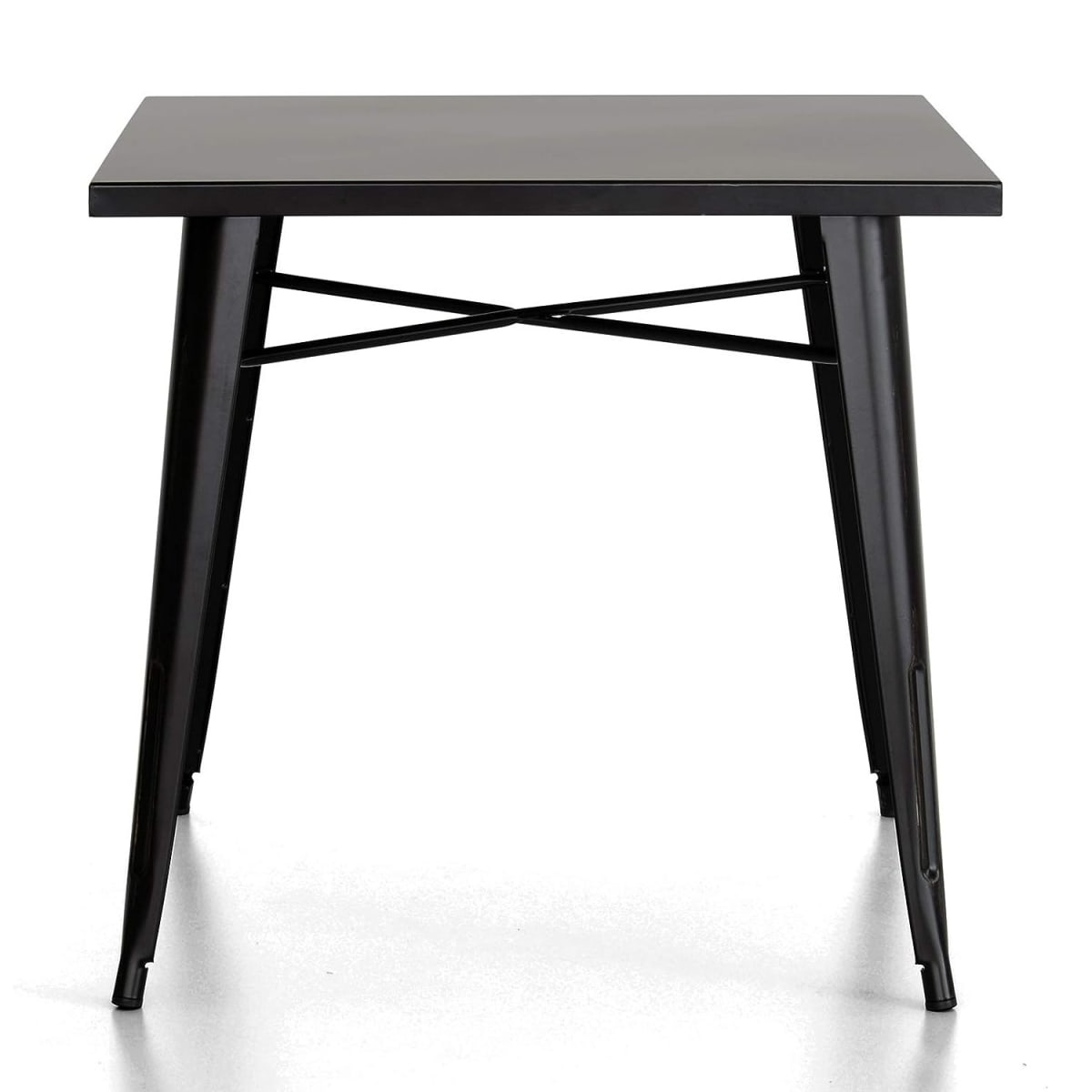 Mesa Tolix Negro Mate 80 x 80 Cm. Cubierta Acero2