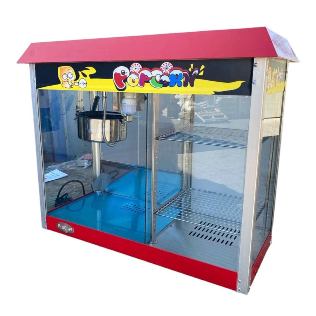 Máquina Pop Corn o Cabritas con Vitrina Mantenedora1