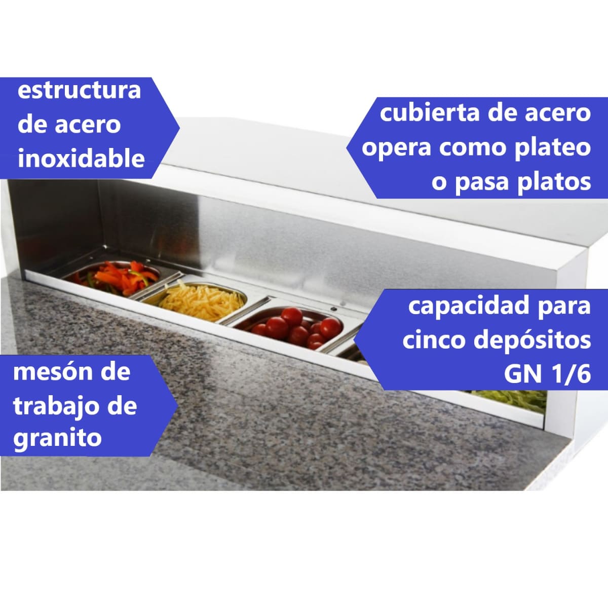 Meson Refrigerado Saladette 90 Cm. 300 Lt. Ac.Inox ESL38317