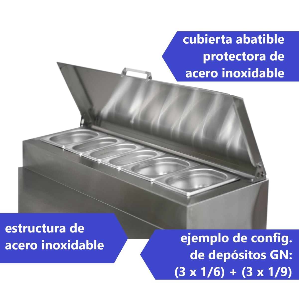 Mesón Refrigerado Pizzero 90 Cm. 300 Lt. Ac. Inox.8