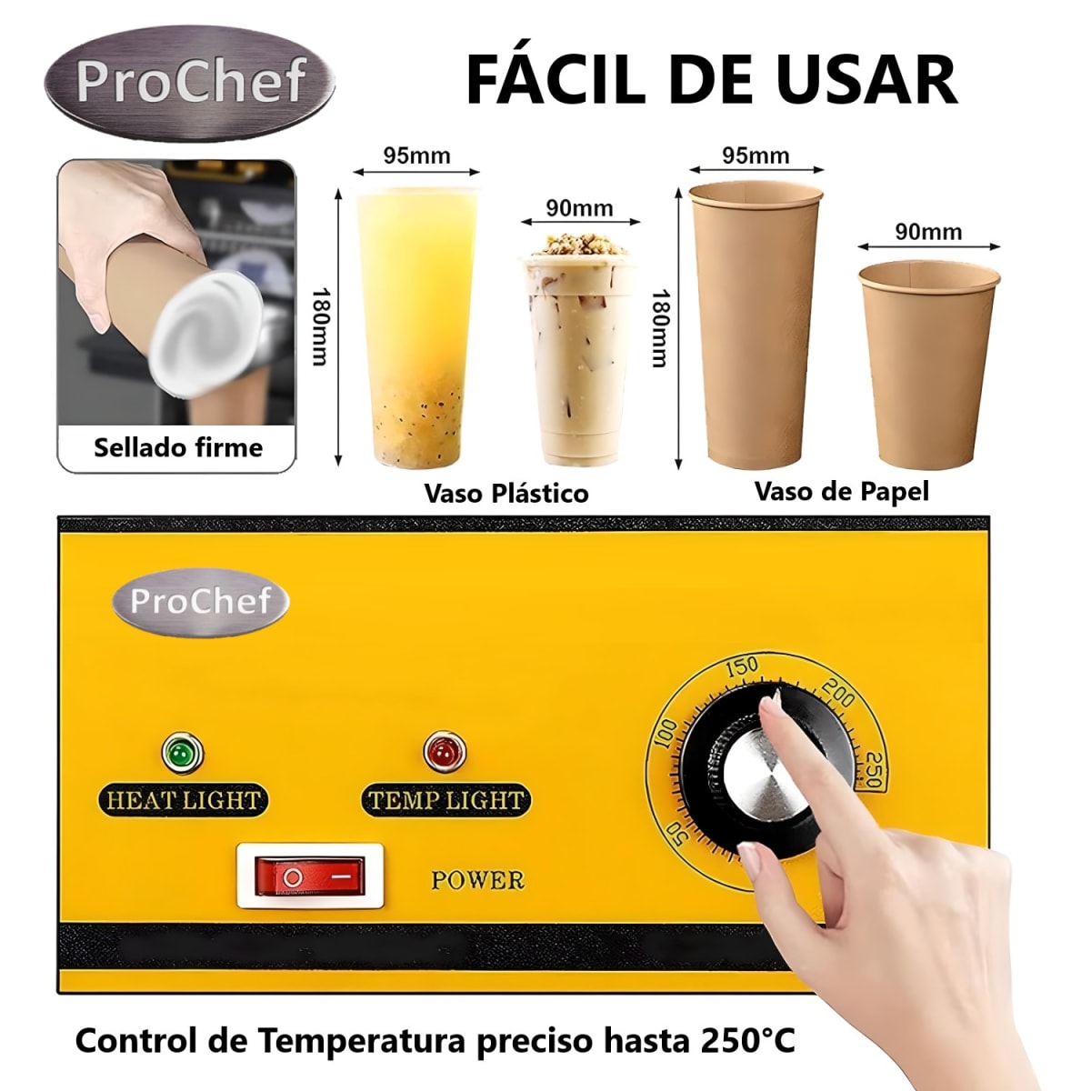 Selladora de Vasos Plásticos 90 a 95 mm diámetro5