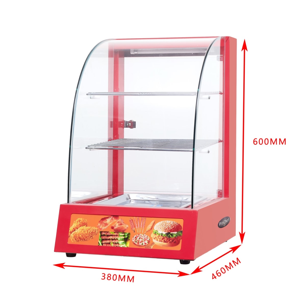 Vitrina ProChef 38 Cm. Roja Mantenedora de Calor5