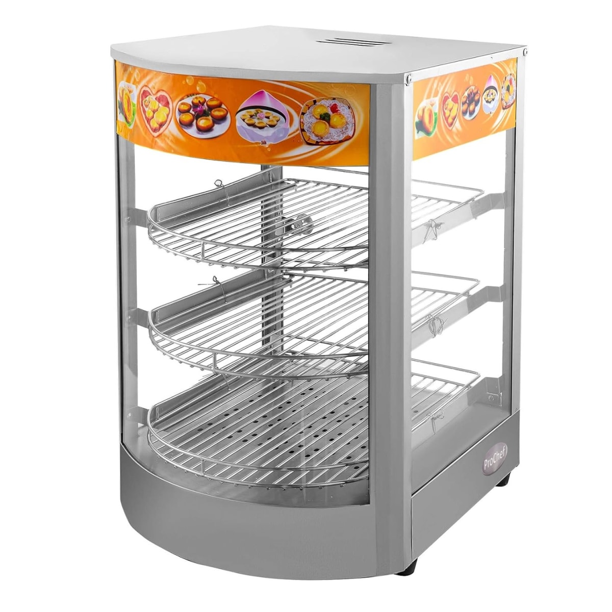 Vitrina de Calor Sobremesa 35 cm. Acero Inox. ET-LD-1P1