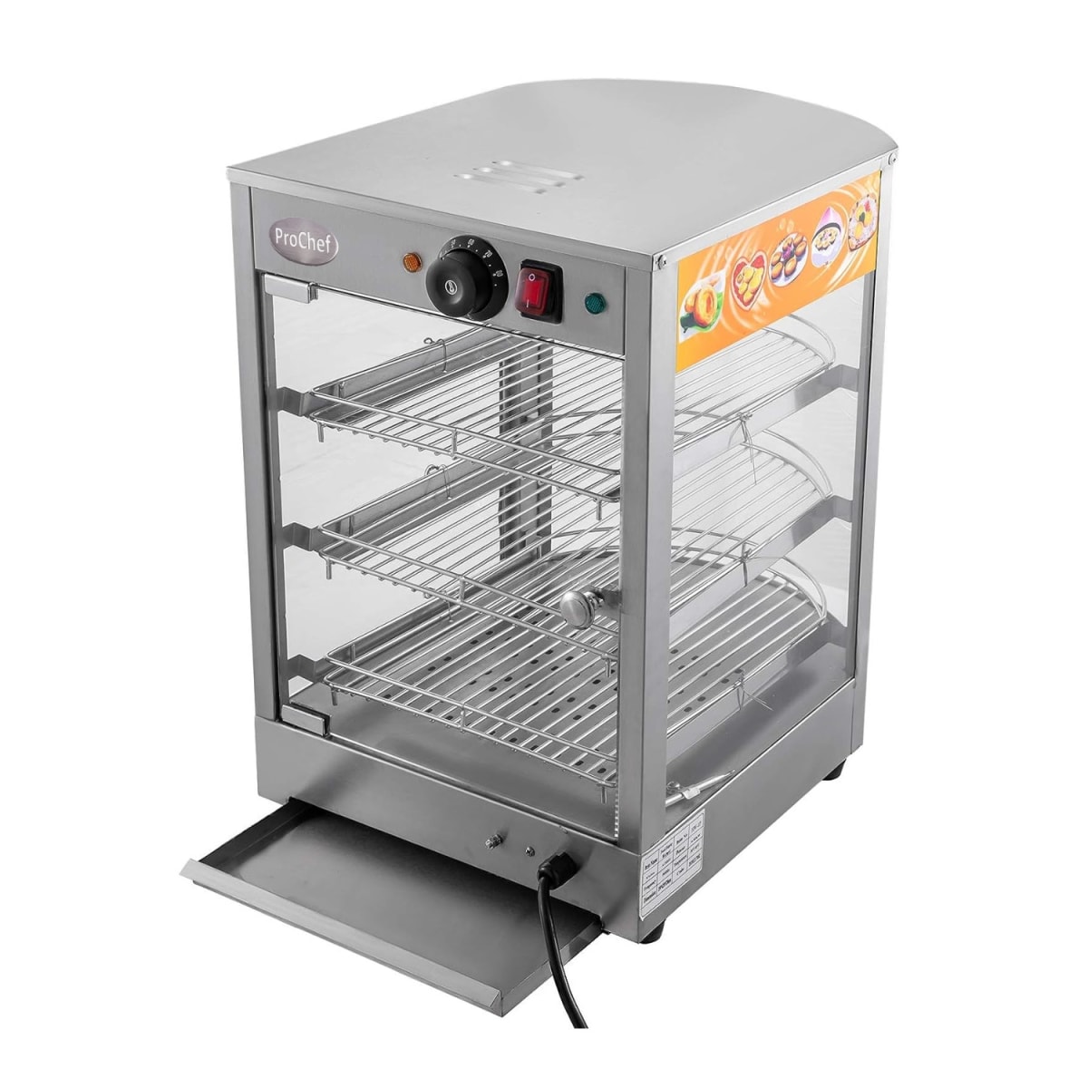 Vitrina de Calor Sobremesa 35 cm. Acero Inox. ET-LD-1P2