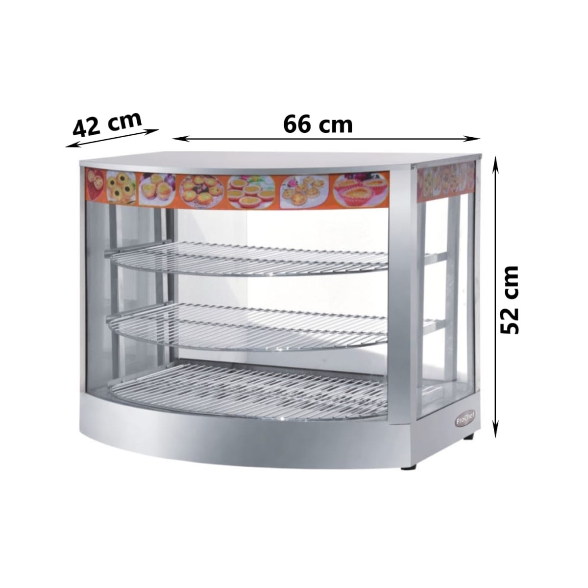 Vitrina de Calor 66 cm. Acero Inox. 30 a 80°C ET-LD-1P-C4