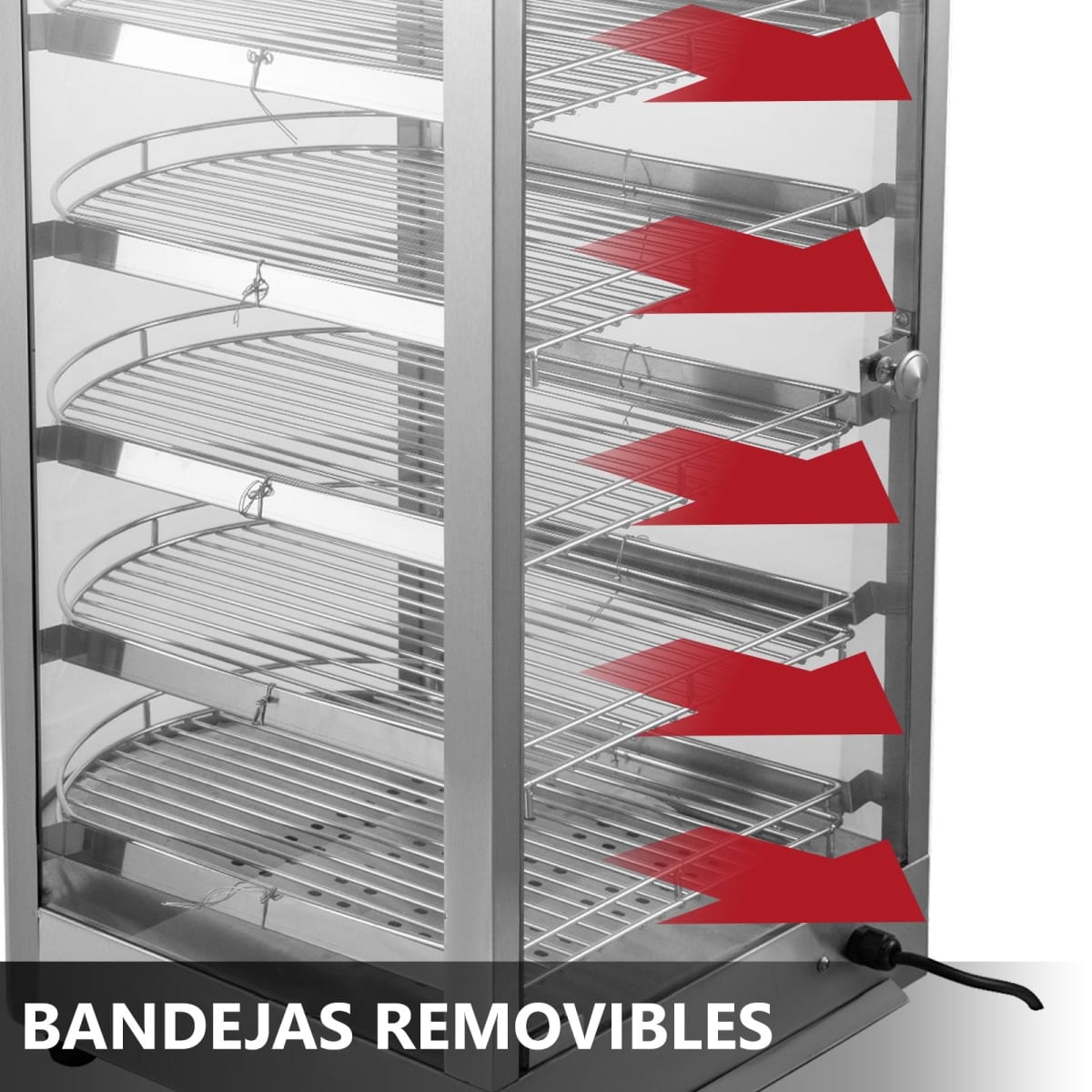 Vitrina de Calor 35 cm. Acero Inox. 30 a 80°C ET-LD-1P-W7