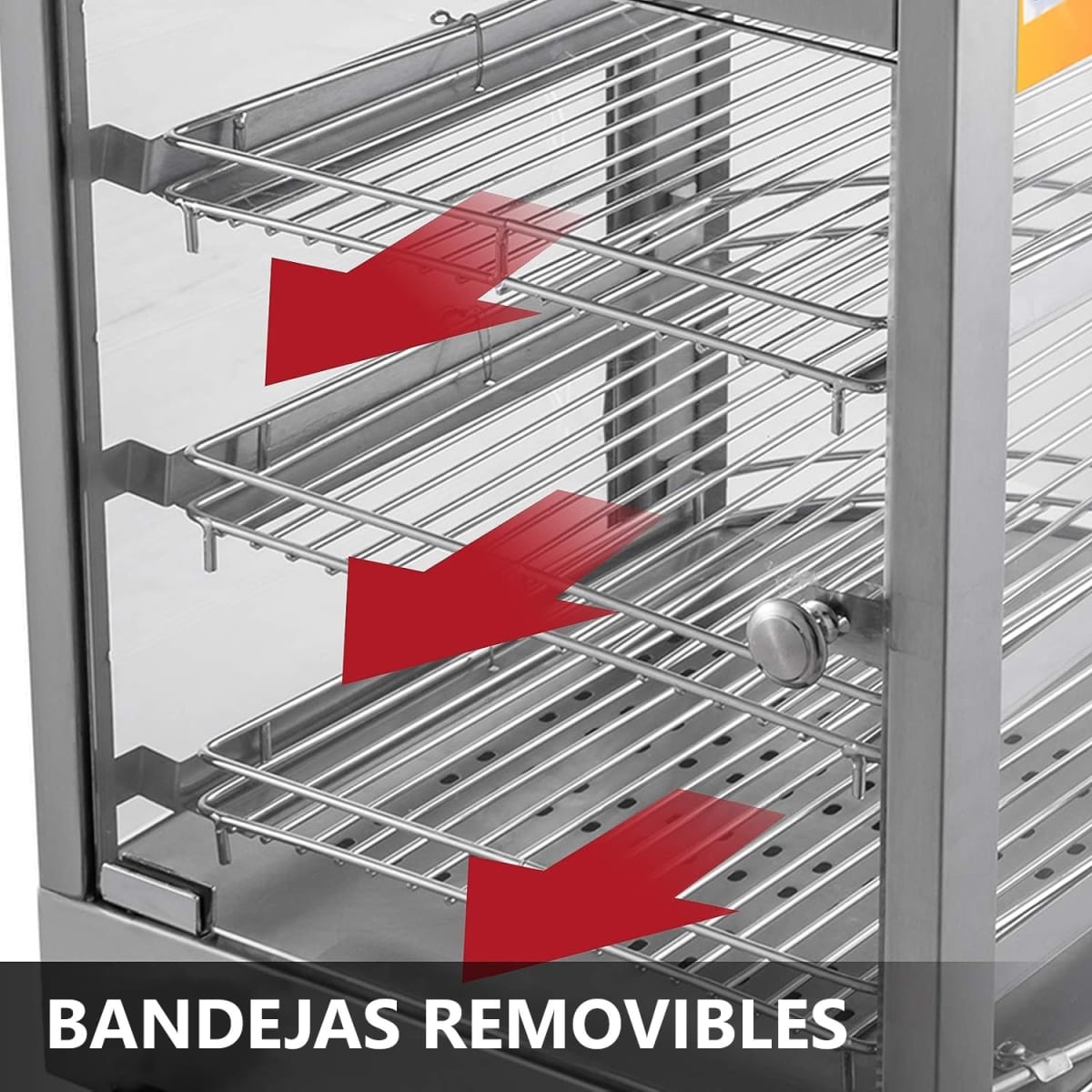 Vitrina de Calor Sobremesa 35 cm. Acero Inox. ET-LD-1P5