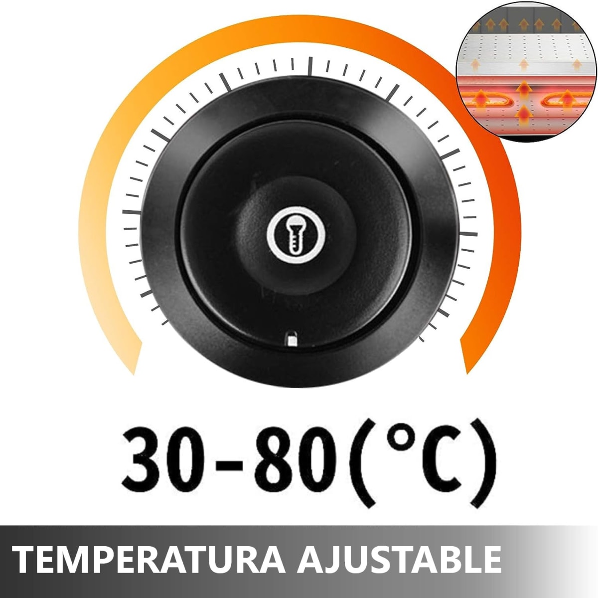 Vitrina de Calor 35 cm. Acero Inox. 30 a 80°C ET-LD-1P-W8