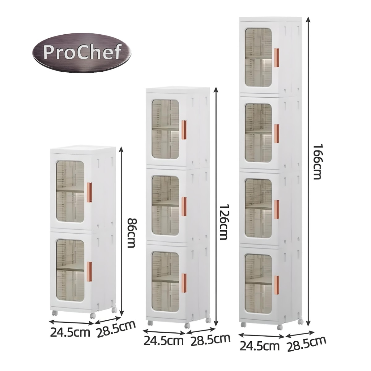 Carro Armario Organizador Plástico 3 niveles 25x29x126 cm.10