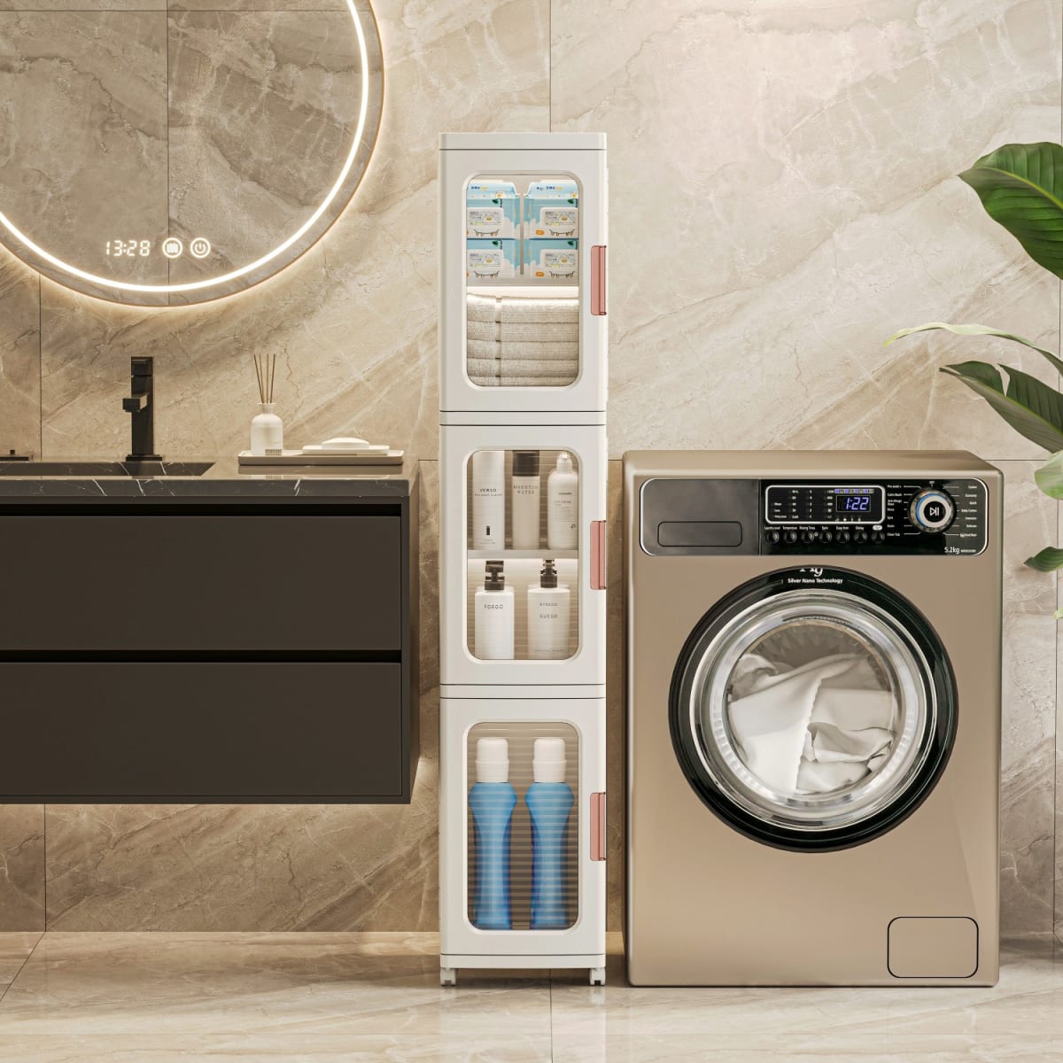 Carro Armario Organizador Plástico 3 niveles 25x29x126 cm.5