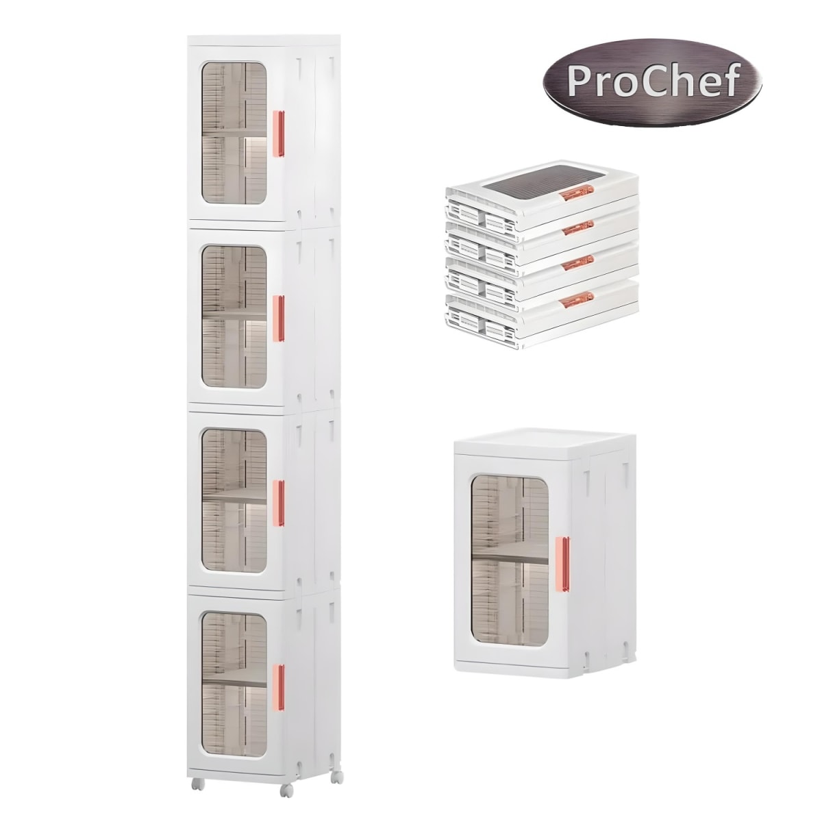 Carro Armario Organizador Plástico 4 niveles 25x29x166 cm.4