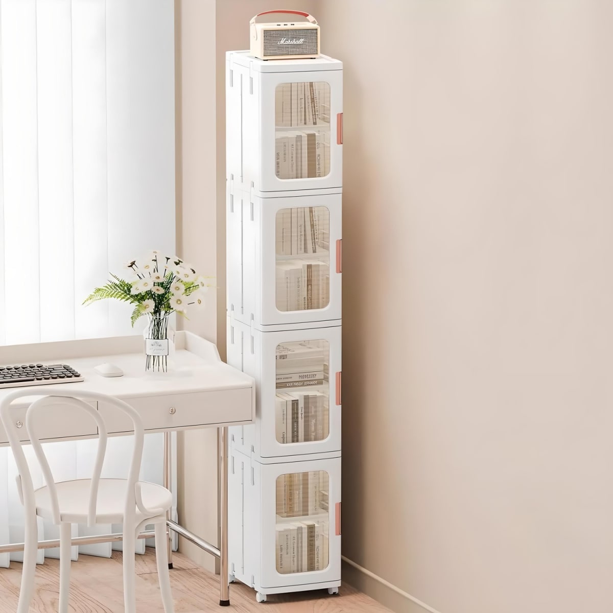 Carro Armario Organizador Plástico 4 niveles 25x29x166 cm.5