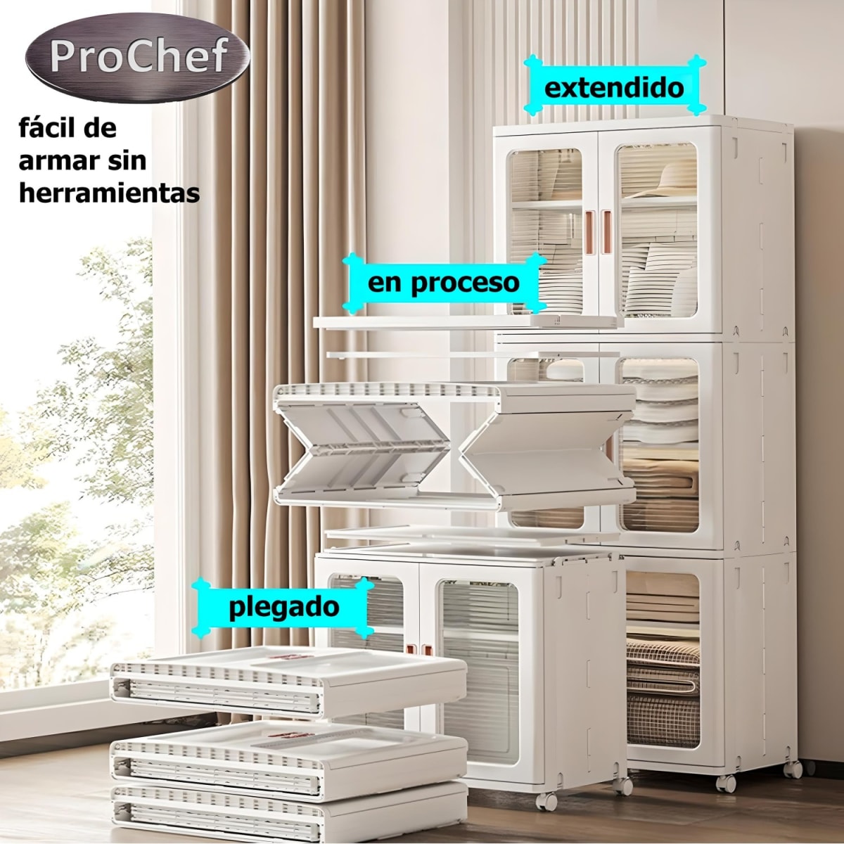 Armario Plástico 2 Cuerpos 3 niveles 65x39x172 cm6