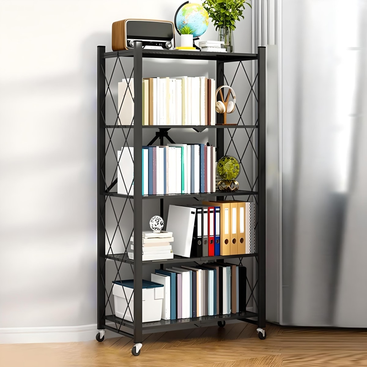 Estante Plegable de Acero con Ruedas. 5 bandejas7