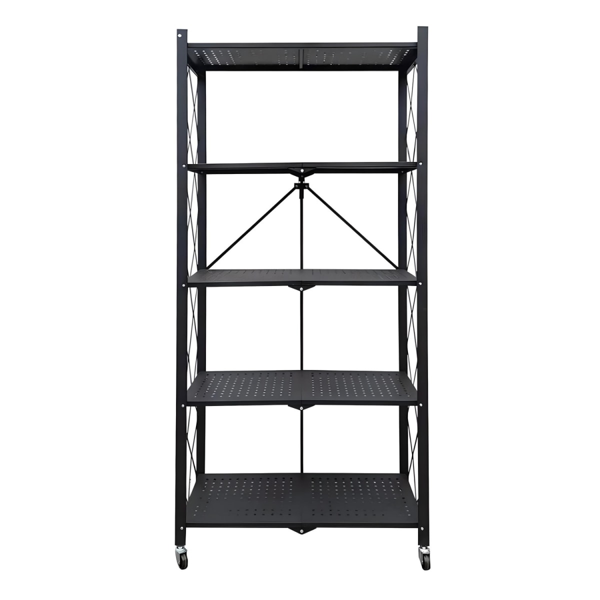 Estante Plegable de Acero con Ruedas. 5 bandejas5