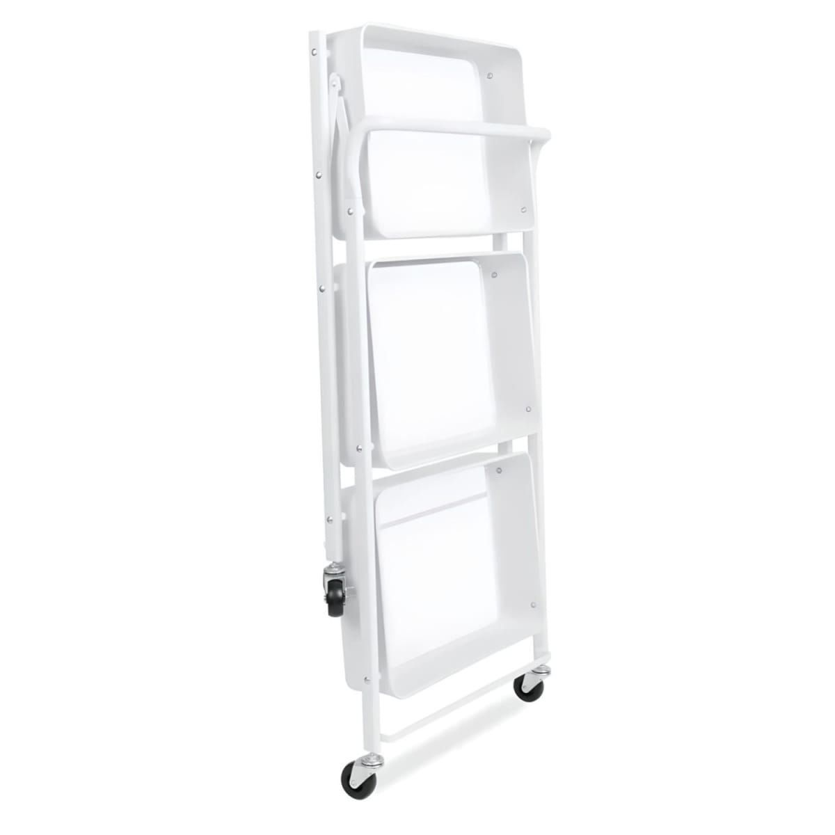 Carro Multiuso Plegable de Acero Blanco 45x30x88 cm.3