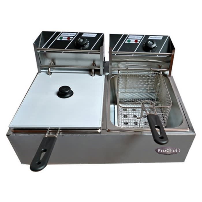 Freidora ProChef Electrica 2 Depositos 5,5 Lt. c/u3