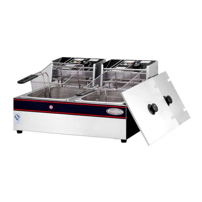 Freidora ProChef Electrica 2 Depositos 5,5 Lt. c/u4