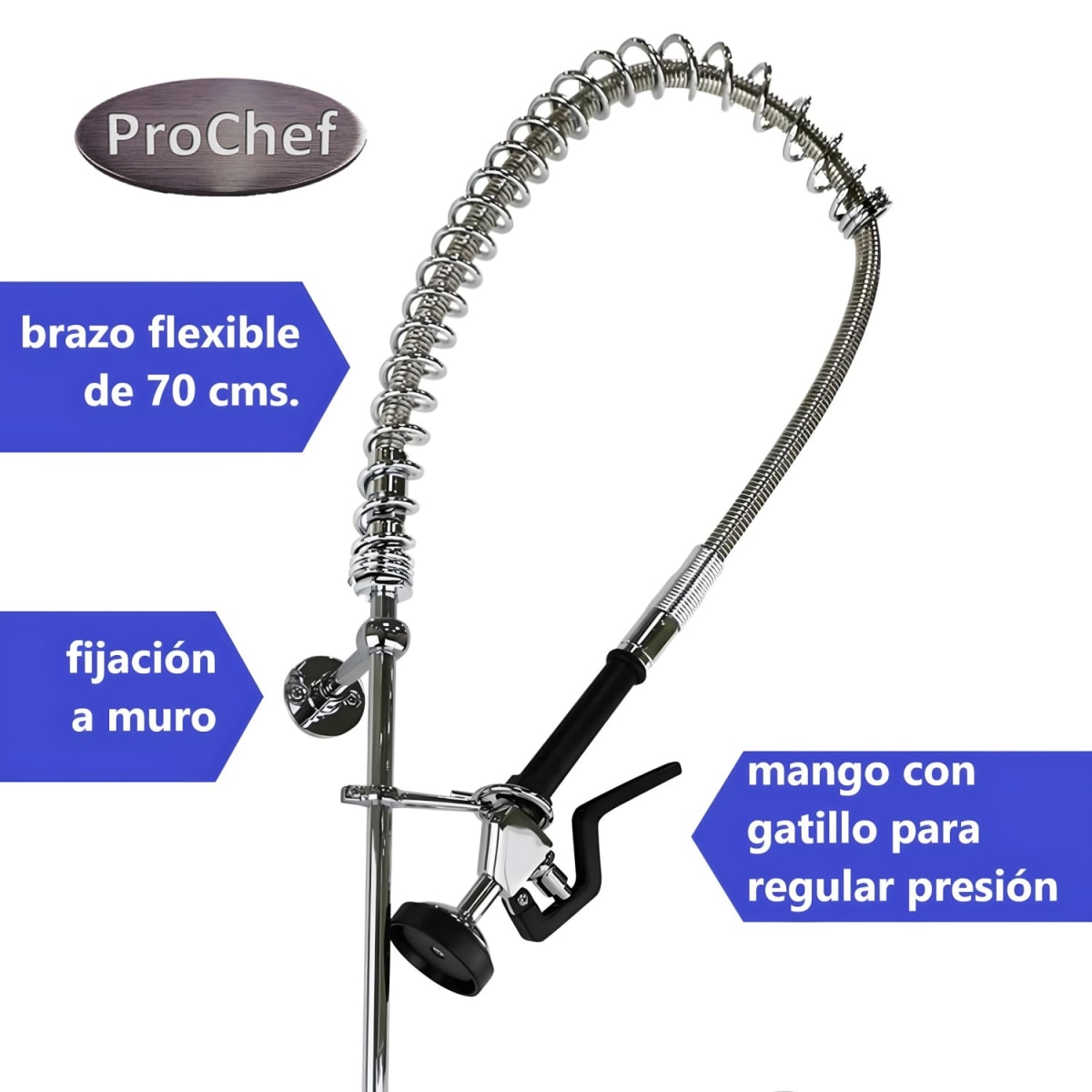 Llave Pre Lavado Pre Wash Acero Inox. Alta Presión4