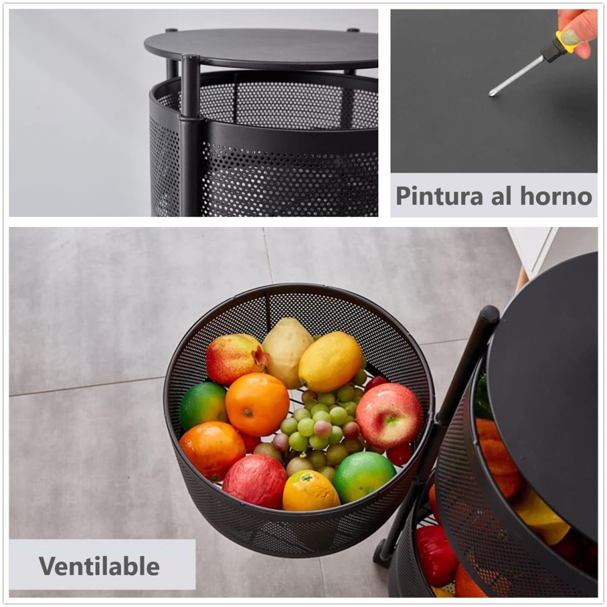 Carro Organizador 5 Canastos Pivotantes Redondos7