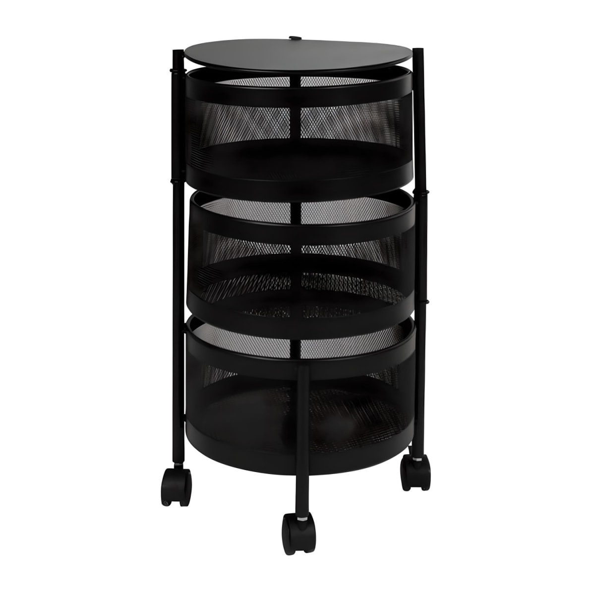 Carro Acero 3 Canastos Pivotantes Redondos4