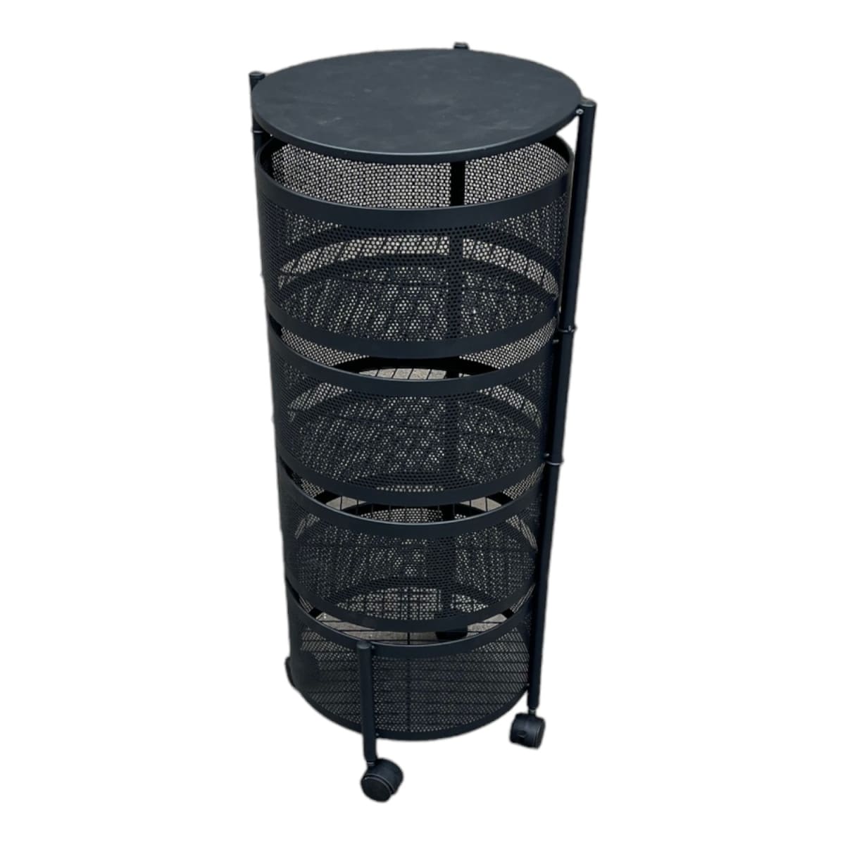 Carro Organizador Acero 4 Canastos Pivotantes Redondos4