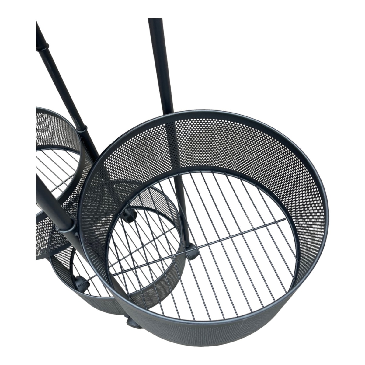 Carro Acero 3 Canastos Pivotantes Redondos8