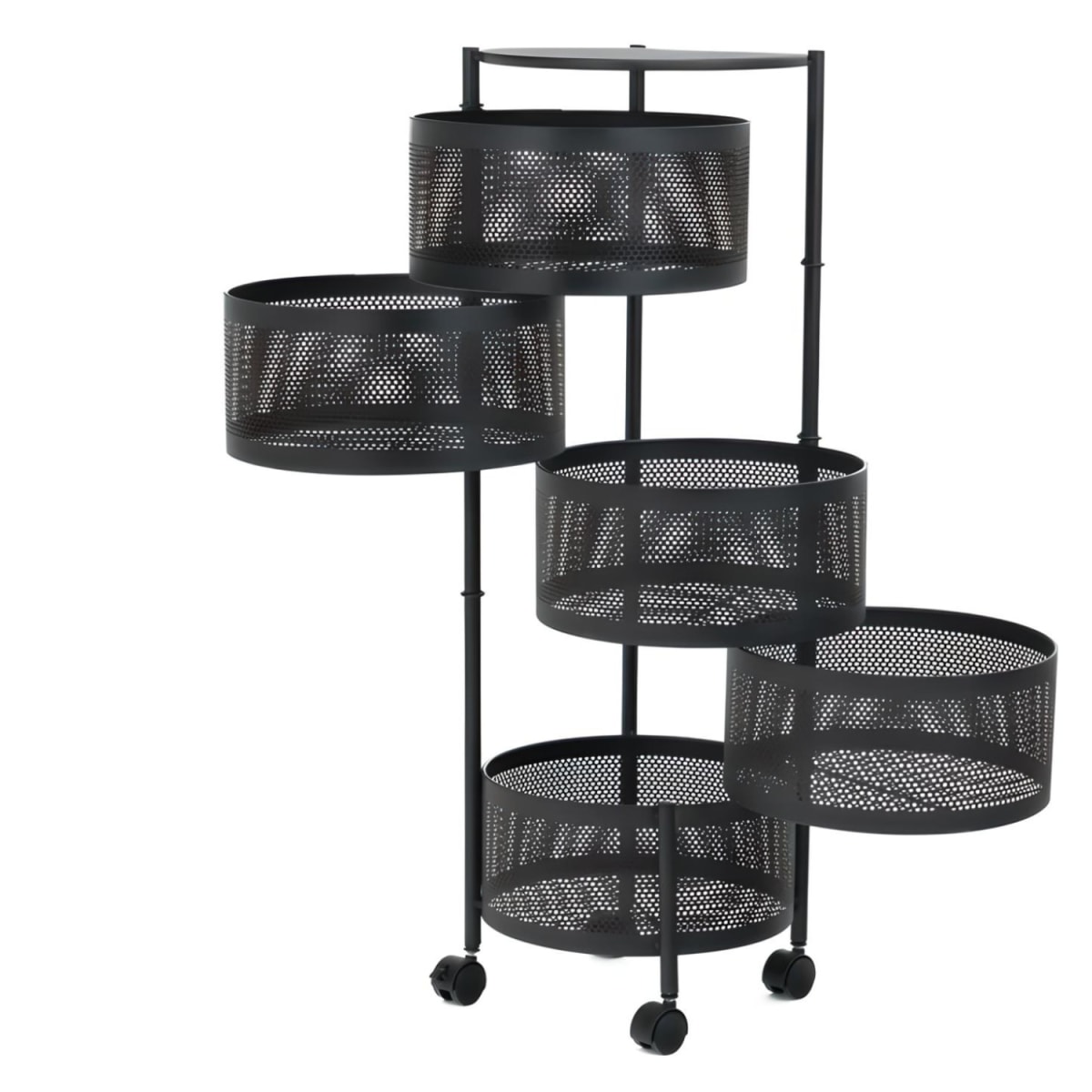 Carro Organizador 5 Canastos Pivotantes Redondos3