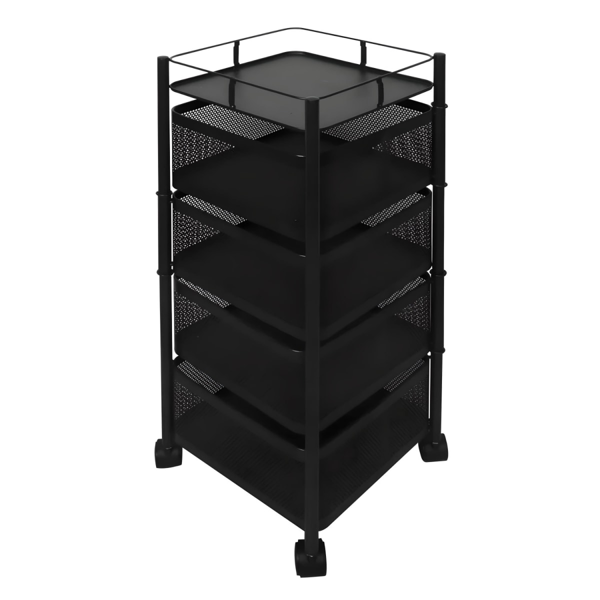 Carro Organizador 4 Canastos Pivotantes Cuadrados4