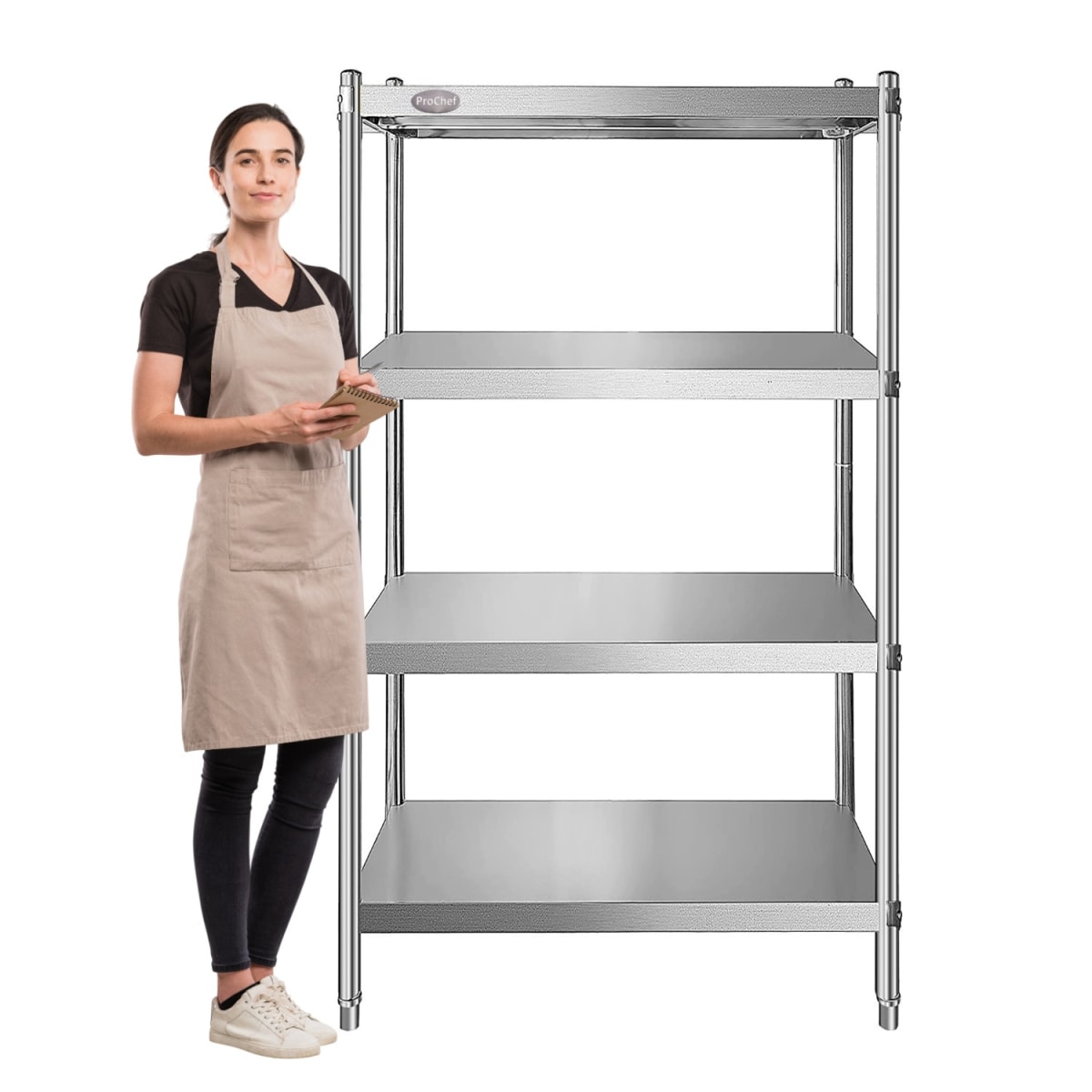 Estante 4 Bandejas lisas. 90x50x180 cm. Acero Inox1