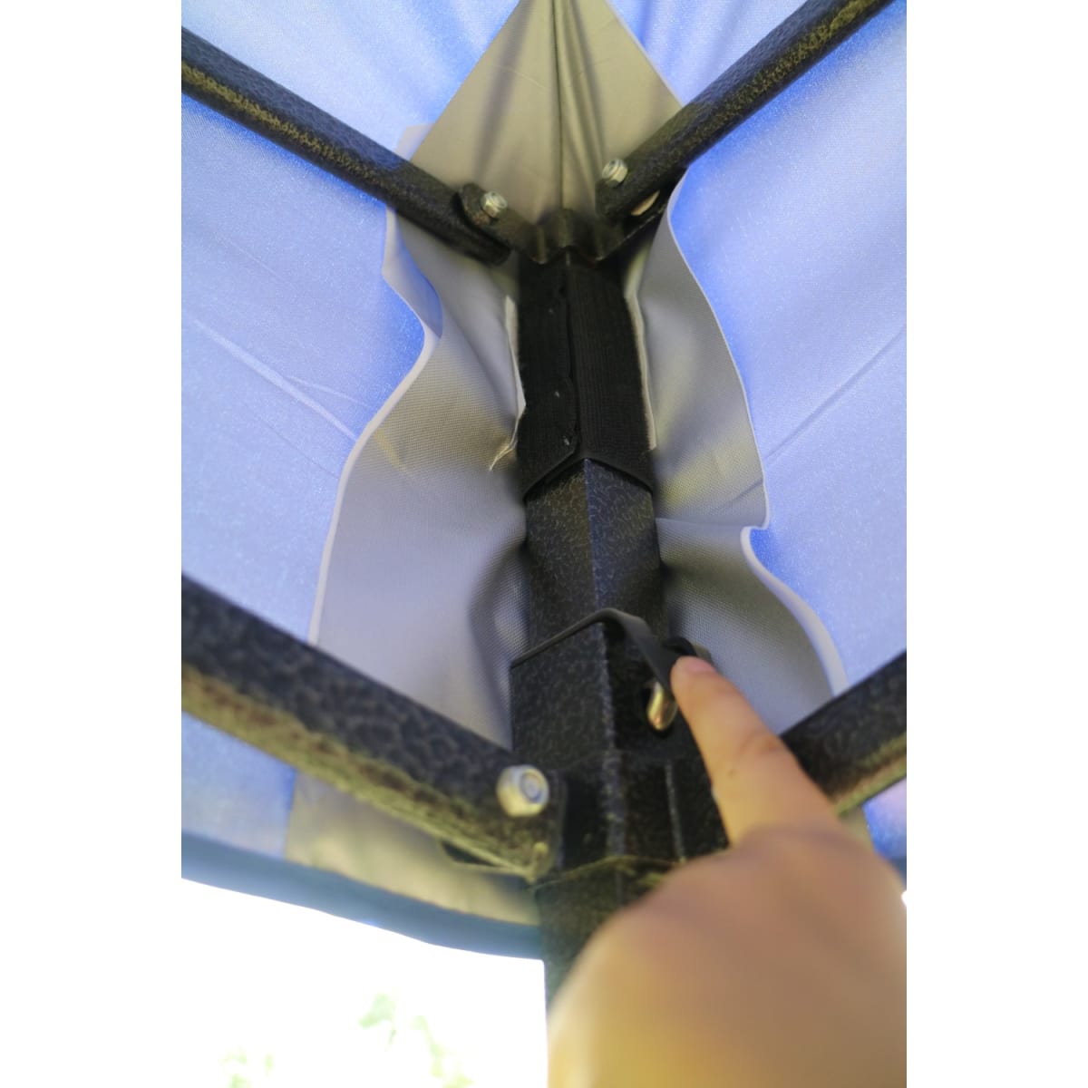 Toldo Plegable 3x3 Mt Tipo Araña Tela 420D Filtro UV Azul4